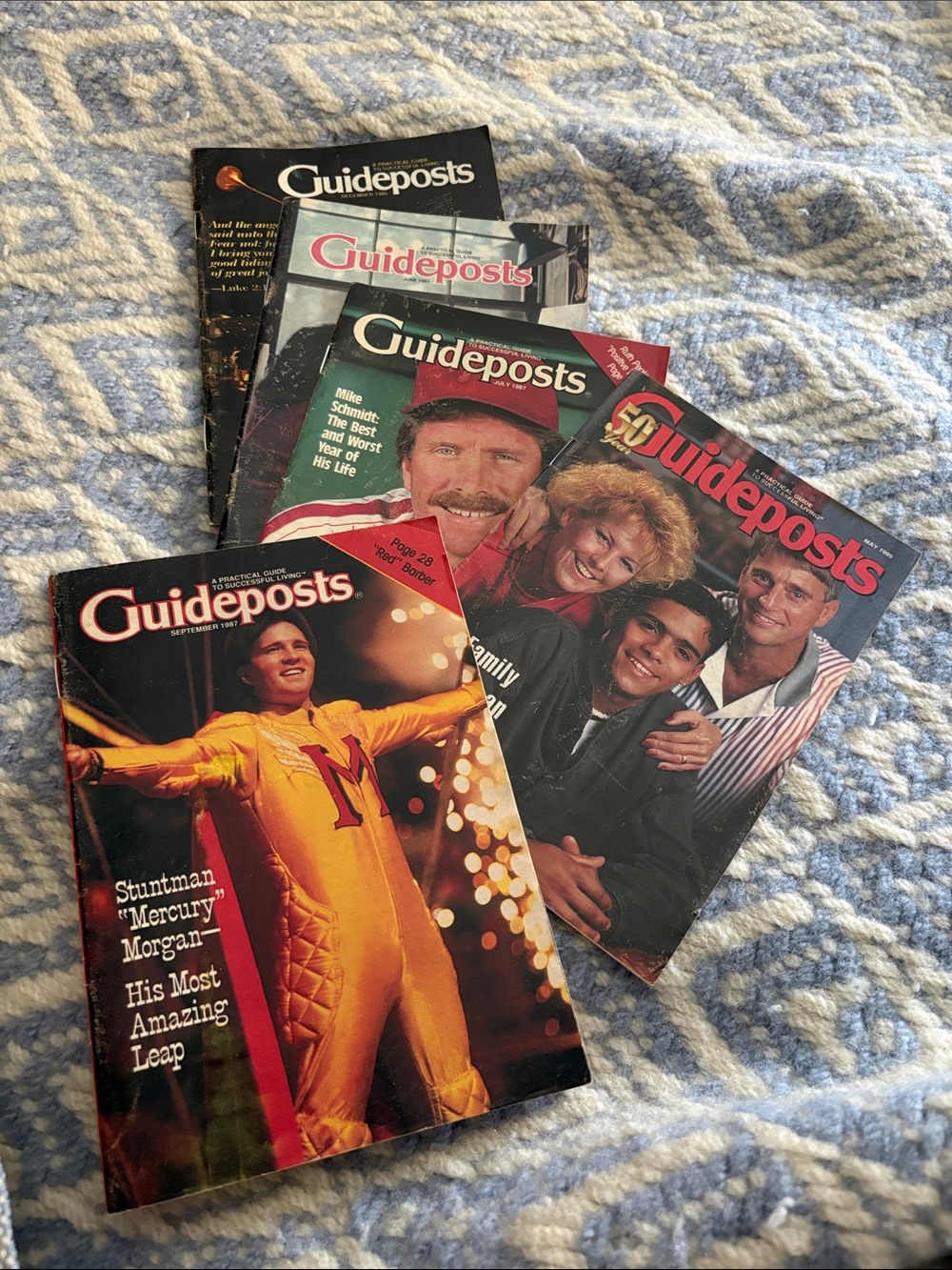 Guideposts Magazine Lot - Multiple Vintage Covers (Black, Red, Yellow) 80s 90s